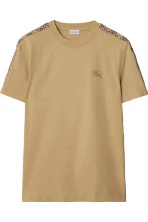 Burberry Checkered-trim cotton T-shirt
