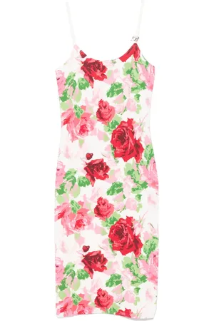 BLUMARINE Floral-jacquard midi dress