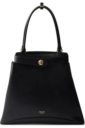Prada Logo-stamp leather tote bag