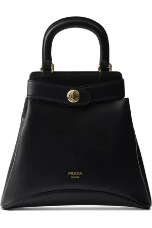 Prada Logo-stamp leather tote bag