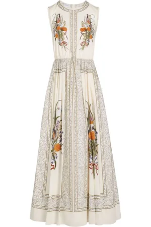 Giambattista Valli Marigold Bouquets-print poplin dress