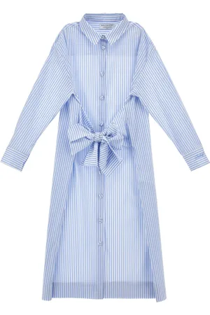 PHILOSOPHY DI LORENZO SERAFINI Striped cotton-blend dress