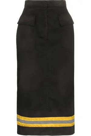 Calvin Klein High-Waist Reflective Stripe Midi Skirt