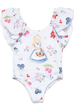 MONNALISA X Disney Alice-print swimsuit