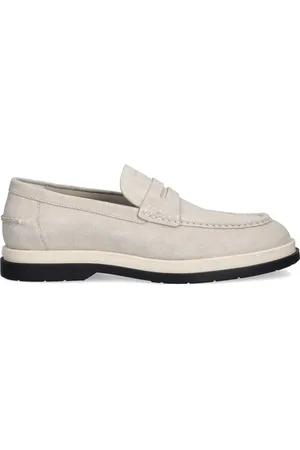 HUGO BOSS Penny-slot suede loafers
