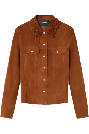 VERSACE Floral suede jacket