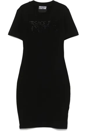 VERSACE Crystal institutional logo mini dress