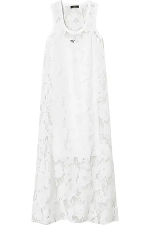 Twin-Set Floral-embroidered organza dress
