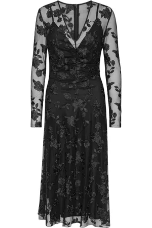 ROTATE Lace V-neck midi dress