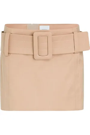 Patou Belted organic-cotton mini skirt