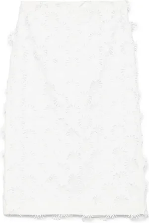 Msgm Appliqu??-detail midi skirt