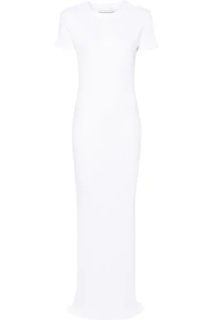 Ludovic De Saint Sernin Logo-embroidered ribbed maxi dress