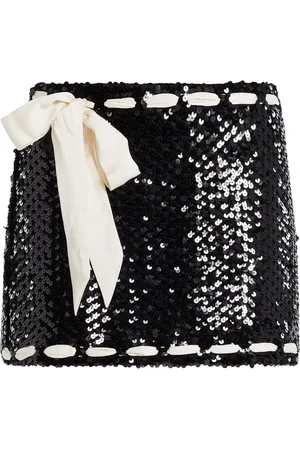 LOVESHACKFANCY Bow-embellished mini skirt