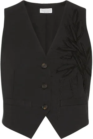 Brunello Cucinelli Flora-appliqu?? waistcoat