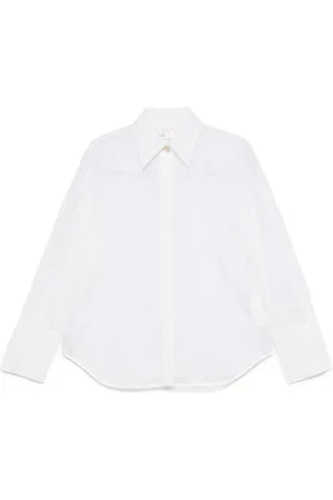 GENNY Floral-embroidered organza shirt
