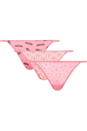 Moschino Logo-print thongs (pack of three)