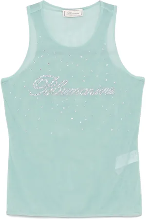 BLUMARINE Crystal-logo tank top