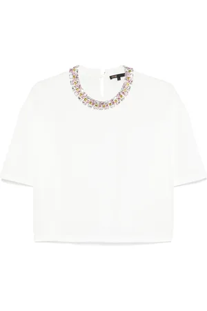 Maje Crystal-neckline T-shirt
