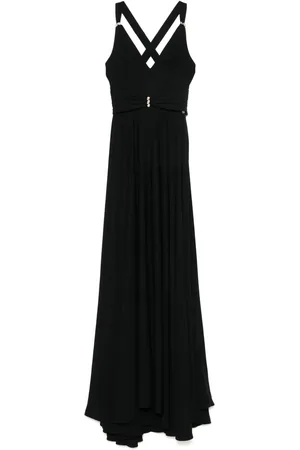 NISSA Crystal-embellished V-neck gown