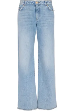 Balmain Frayed-trim straight-leg jeans