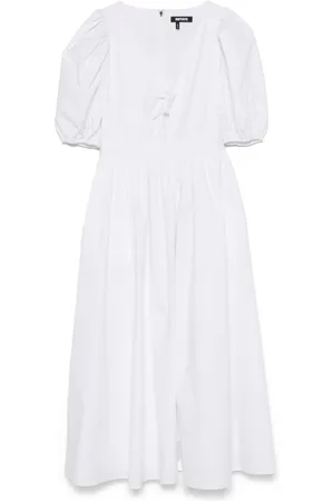 ROTATE Puff-sleeve midi dress