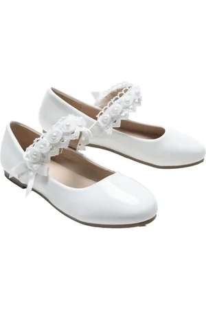Tulleen Rose-appliqu?? patent-leather ballerina shoes