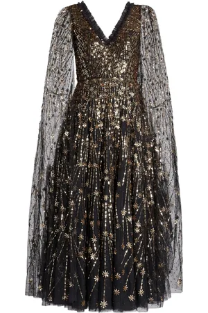 Needle & Thread Sequined cape dress