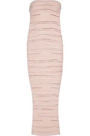 Balmain Strapless knit midi dress