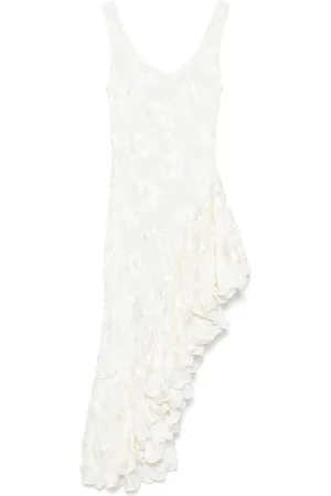 ROTATE Flower-mesh ruffle dress