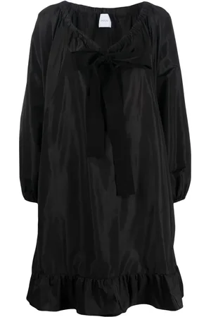 Patou Puff-sleeve ruffle-hem minidress