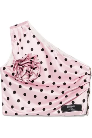 Balmain Floral-appliqu?? top