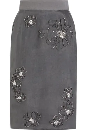 Dolce & Gabbana Floral-appliqu?? midi skirt