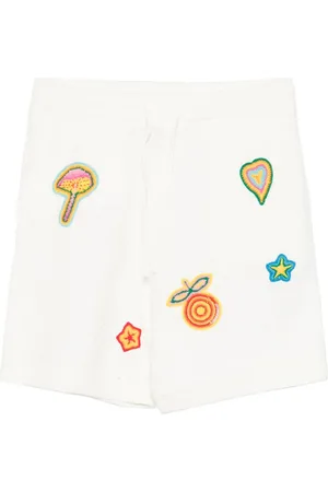 Casablanca Patch-detailing crochet shorts