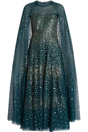 Needle & Thread Sequined cape dress