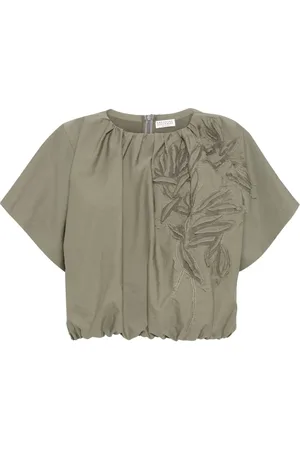 Brunello Cucinelli Flora-appliqu?? blouse