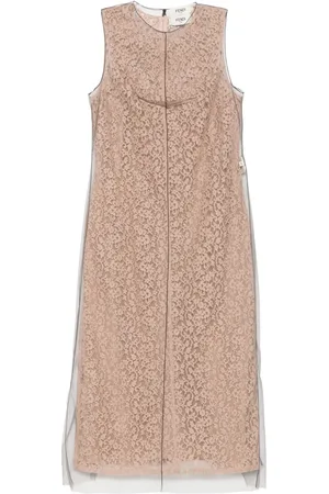 Fendi Floral-lace midi dress