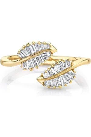 Anita 18kt palm leaf diamond ring