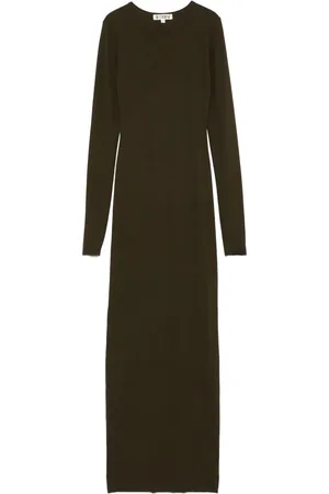 ÉTERNE Longsleeved crew-neck maxi dress