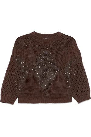 PESERICO SIGN Jacquard sequinned sweater