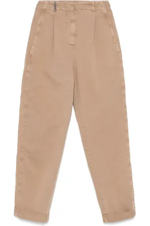 PESERICO SIGN Garment-dyed gabardine trousers
