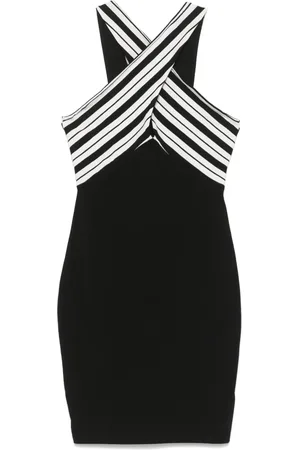 Patrizia Pepe Striped-panel mini dress