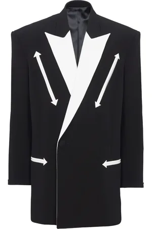 Balmain Crepe-texture double-breasted blazer