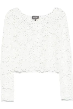 ERIC BOMPARD Guipure-lace cropped jacket