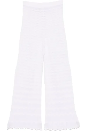 D.EXTERIOR Chevron-knit trousers