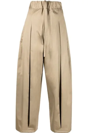 SAGE NATION Box-pleat wide-leg trousers