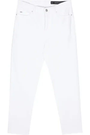 Armani Exchange Logo-embroidered tapered jeans