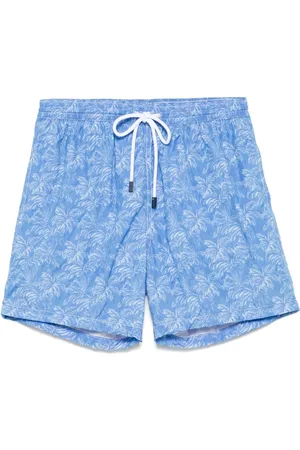 BARBA Palm tree-print swim shorts