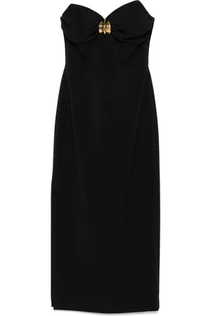 Elisabetta Franchi Macro-bow crepe midi dress