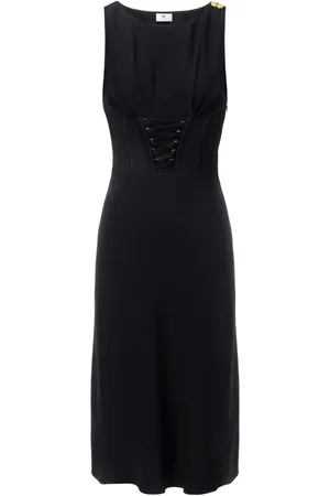 Elisabetta Franchi Lace-up detail midi dress