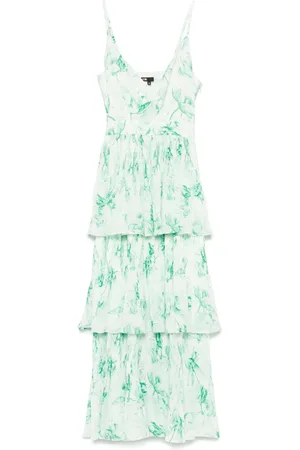 Maje Patterned ruffled maxi dres